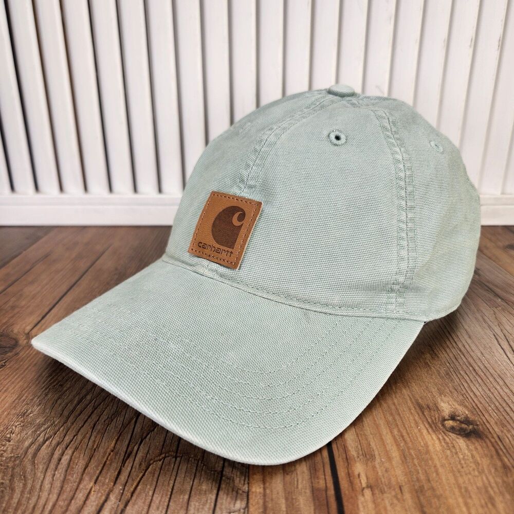 Carhartt Canvas Cap Strapback Jade Green Outdoors Dad Workwear Hat Casual Cotton